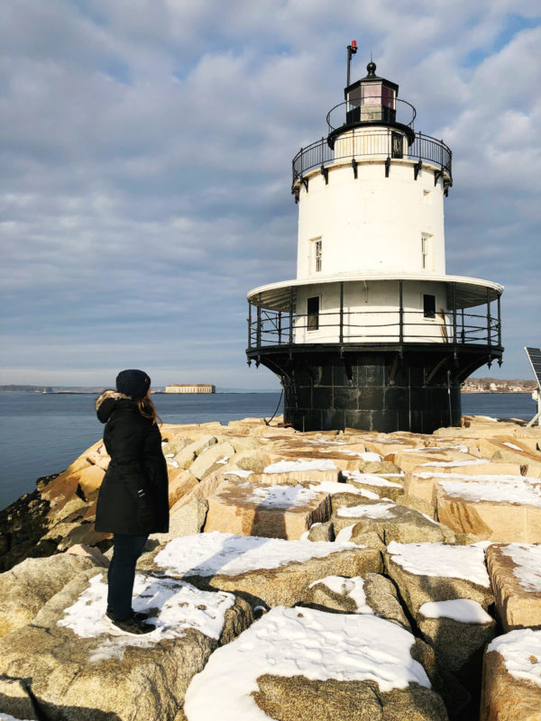 Spring Point Ledge Lighthouse Portland Maine winter
