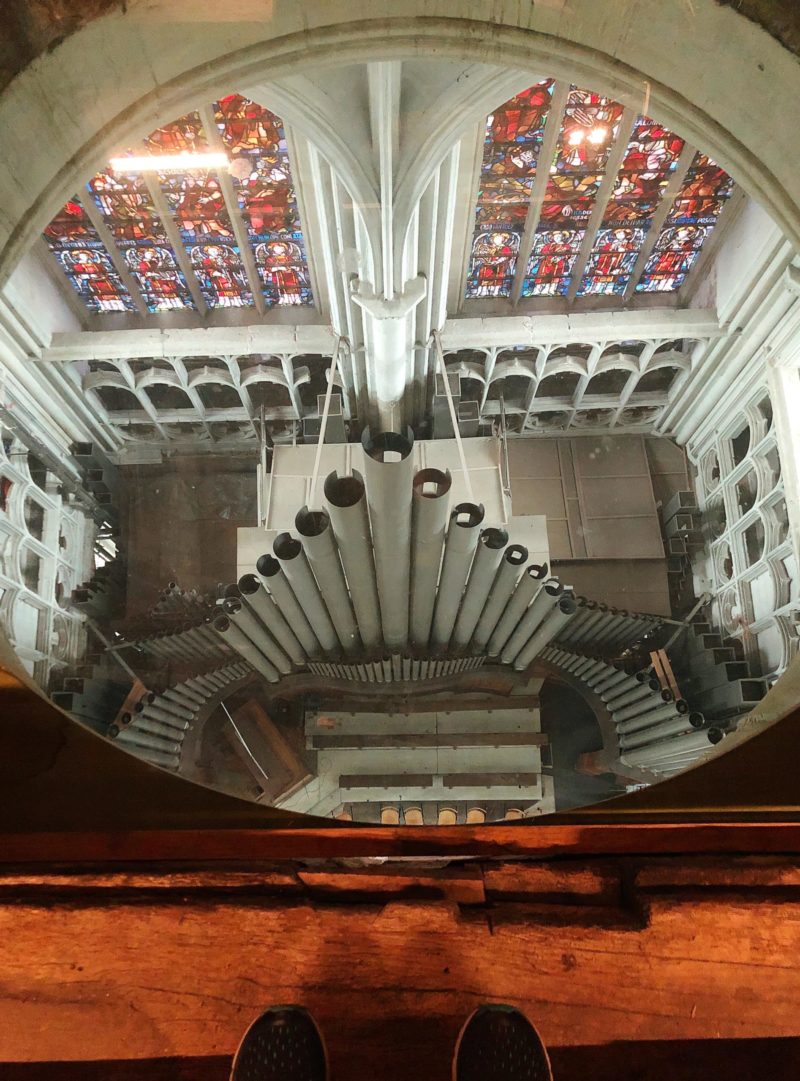 View down on organ in St. Rumbold's Tower