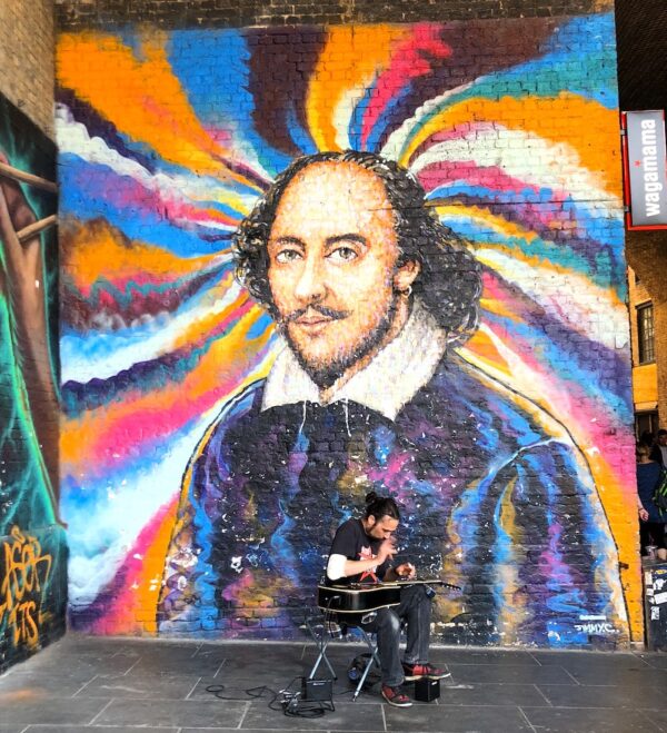 Psychedelic Shakespeare Street Art Mural by Jimmy C in London
