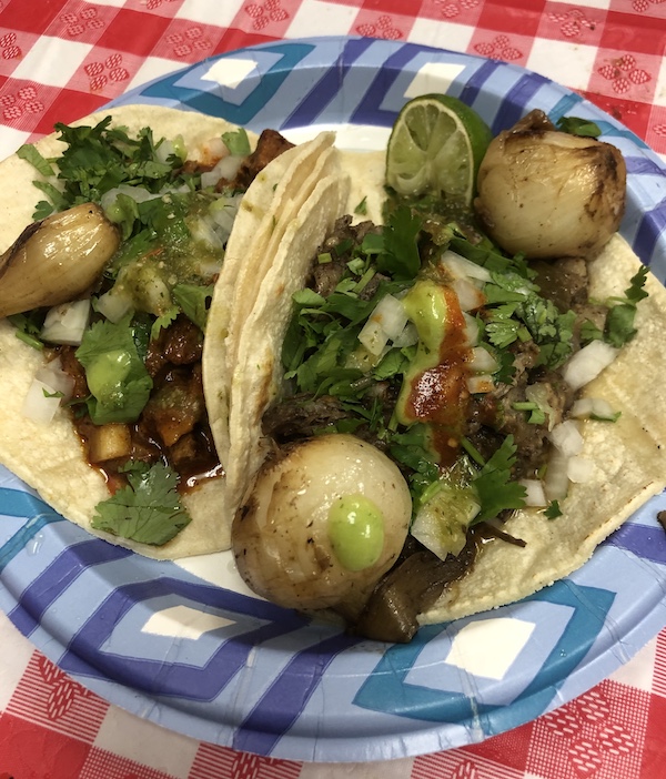 Best Tacos in Queens - 2 tacos al pastor and panza de chivo