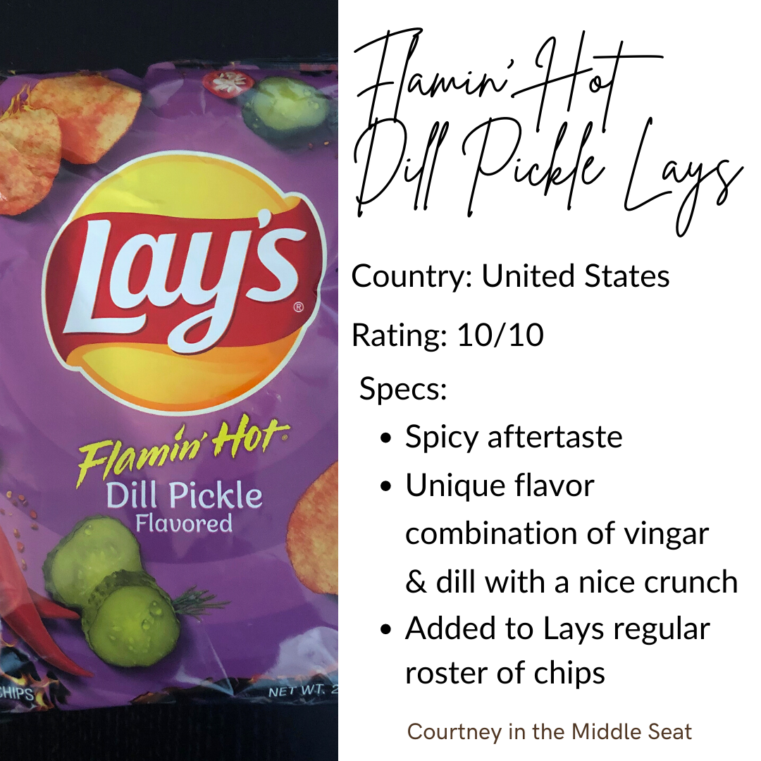 Flamin Hot Dill Pickle Chips Info Card