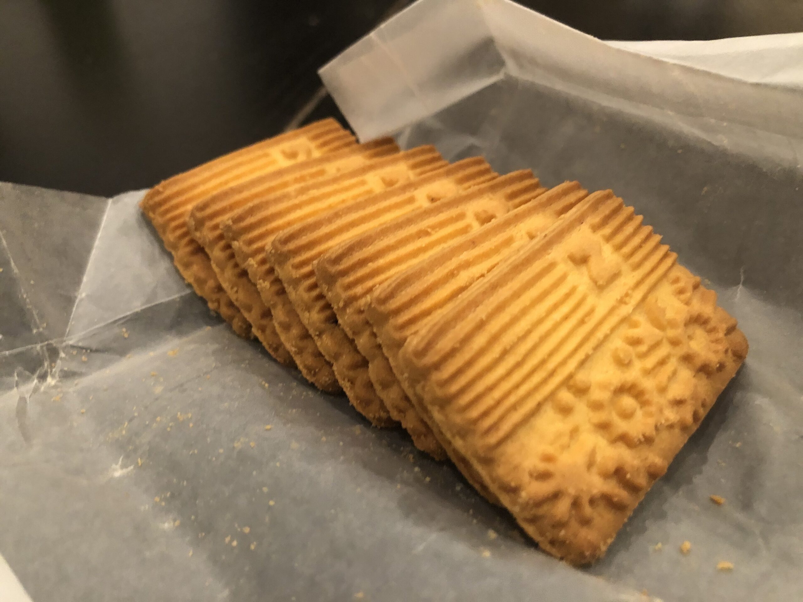 Nabisco Glucose Biscuits Laid Out in a Row