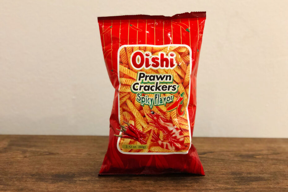 Oishi Prawn Crackers Spicy Flavor Horizontal
