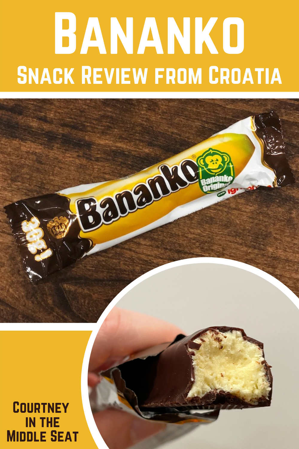 Bananka Candy Bar with a picture of the candy's cross section