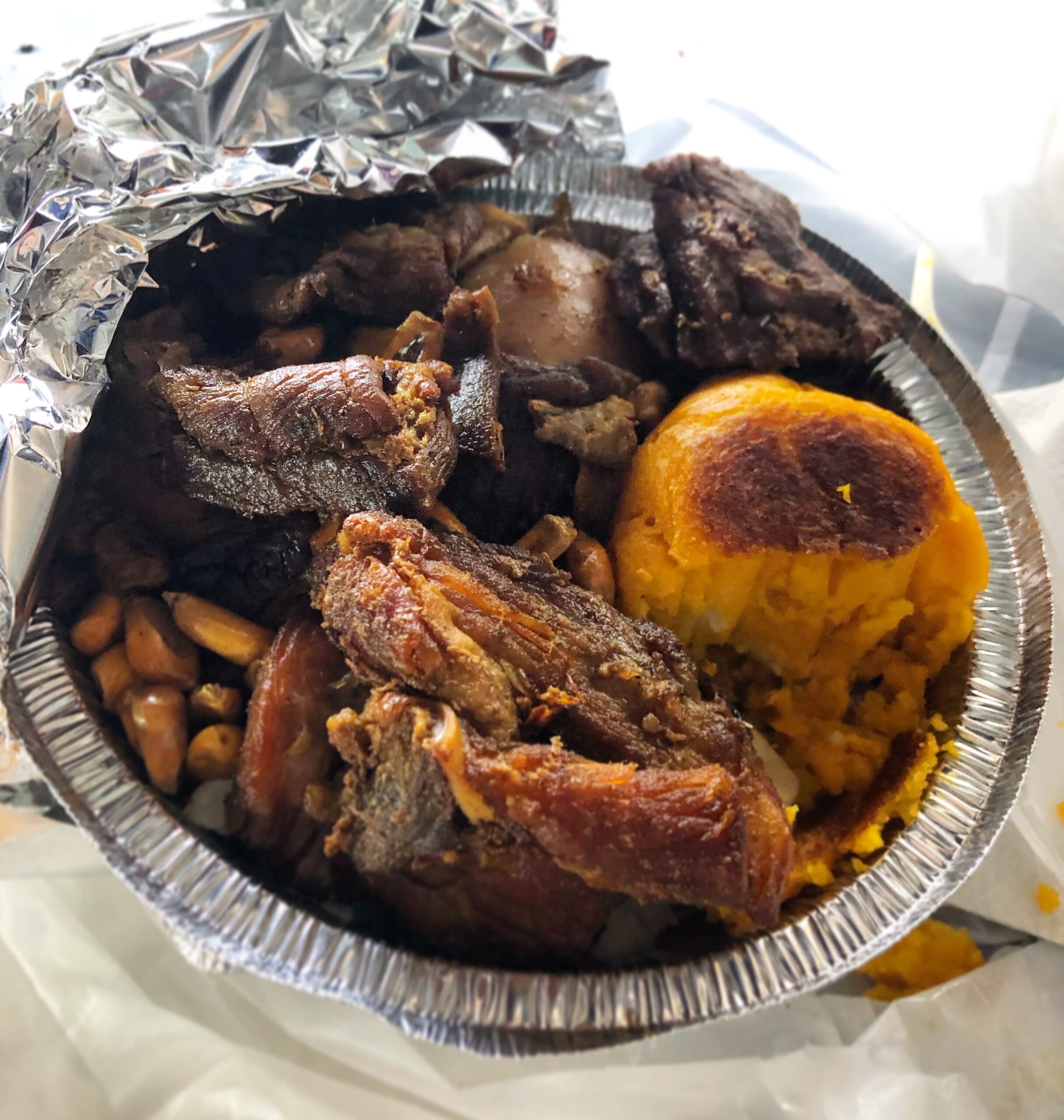 Plate of Ecuadorian Food Made Fresh from Food Cart in Queens