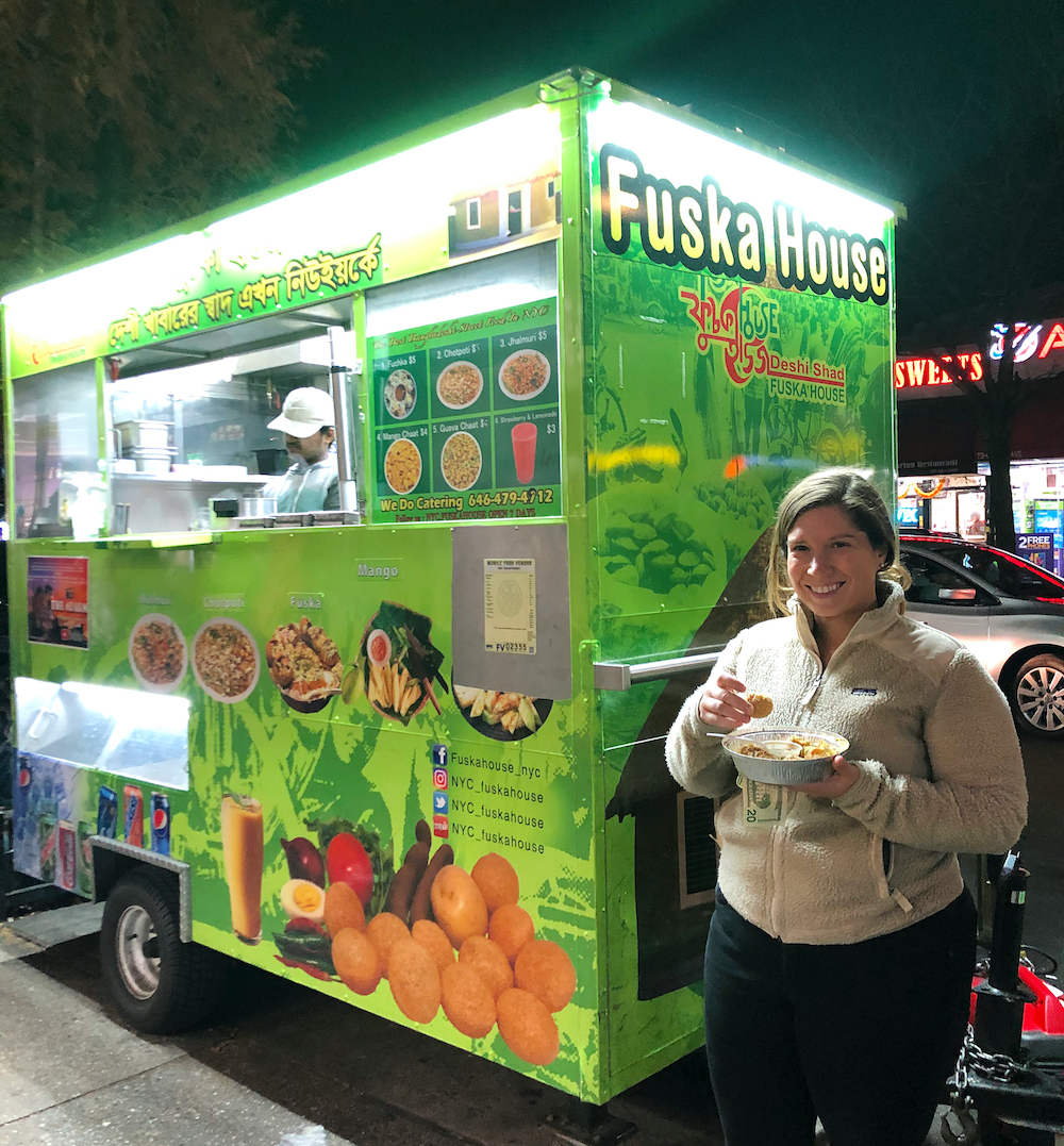Fuska House Bengali Street Food Cart with Mattie next to it