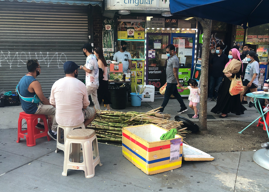 Fresh Sugar Cane Juice Being Served in Diversity Plaza in Jackson Heights