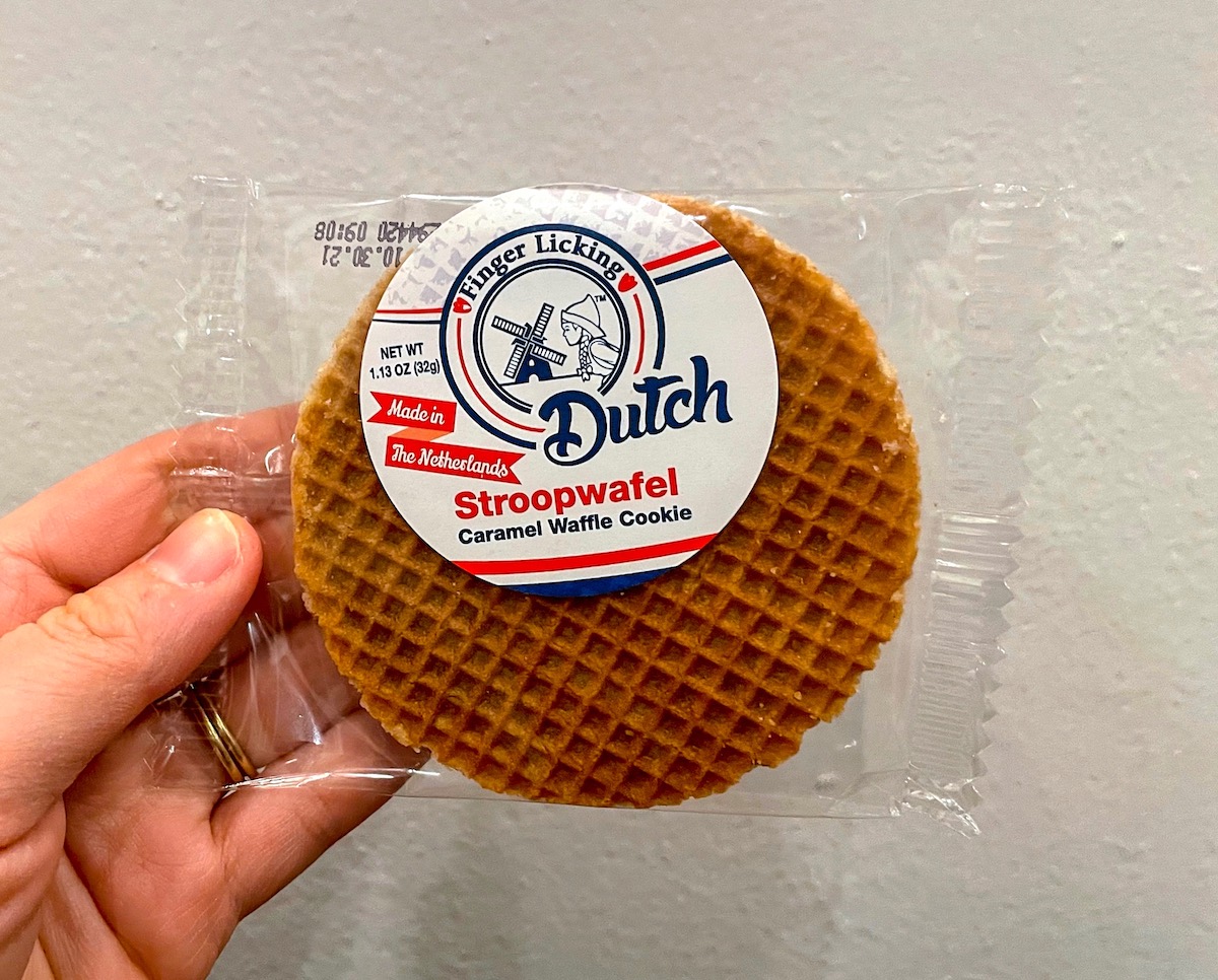 Finger Licking Dutch Stroopwafel being held