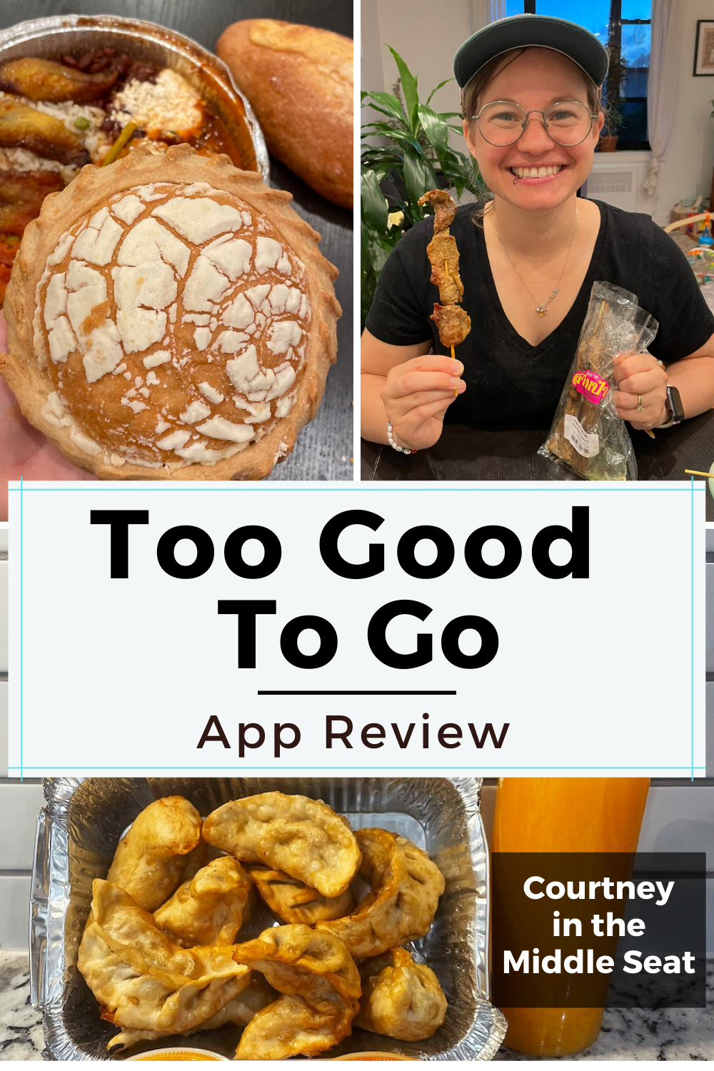 Too Good To Go App Review Pinterest Pin with pictures of food from the app