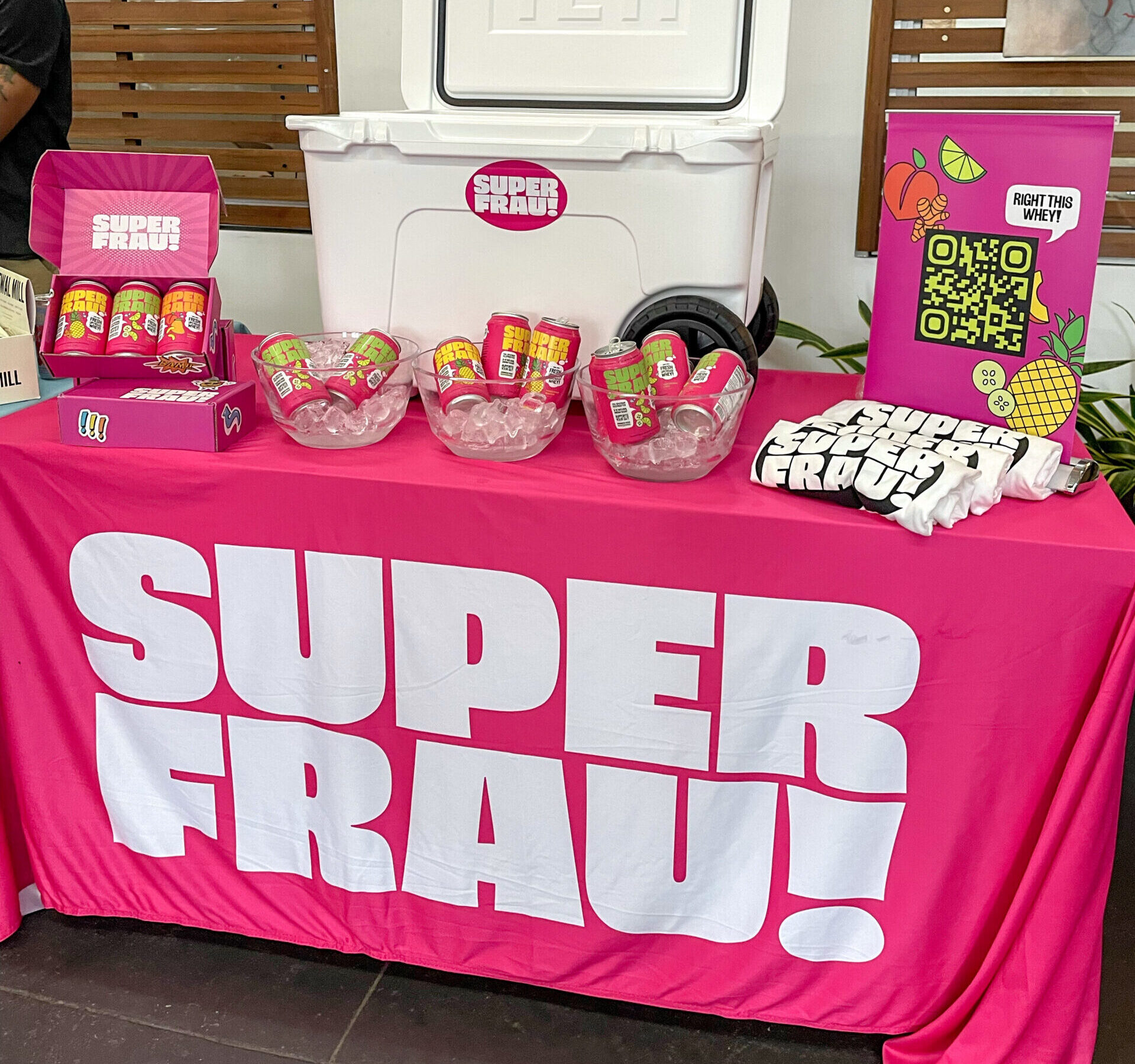Super Frau! Sparking Whey Drink Booth from Tastebase Snack Fair
