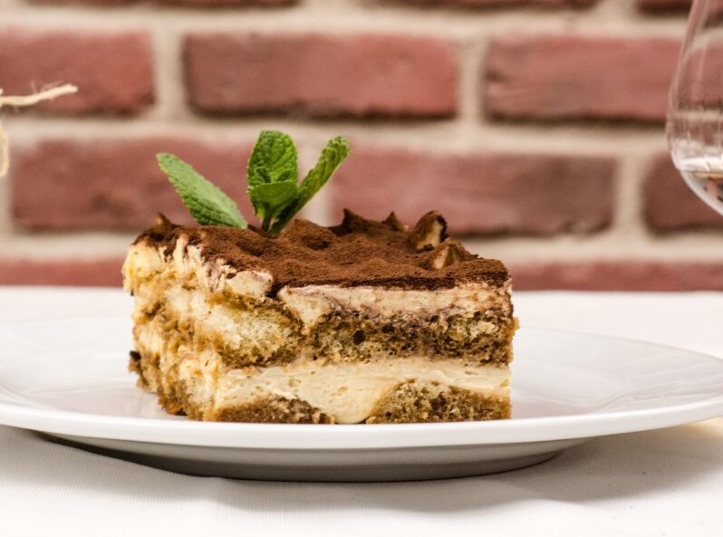 Tiramisu on a plate