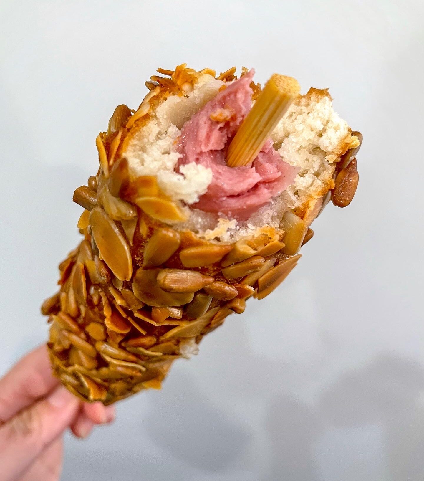 Basac Seed and Nut Covered Korean Hot Dog on a Stick