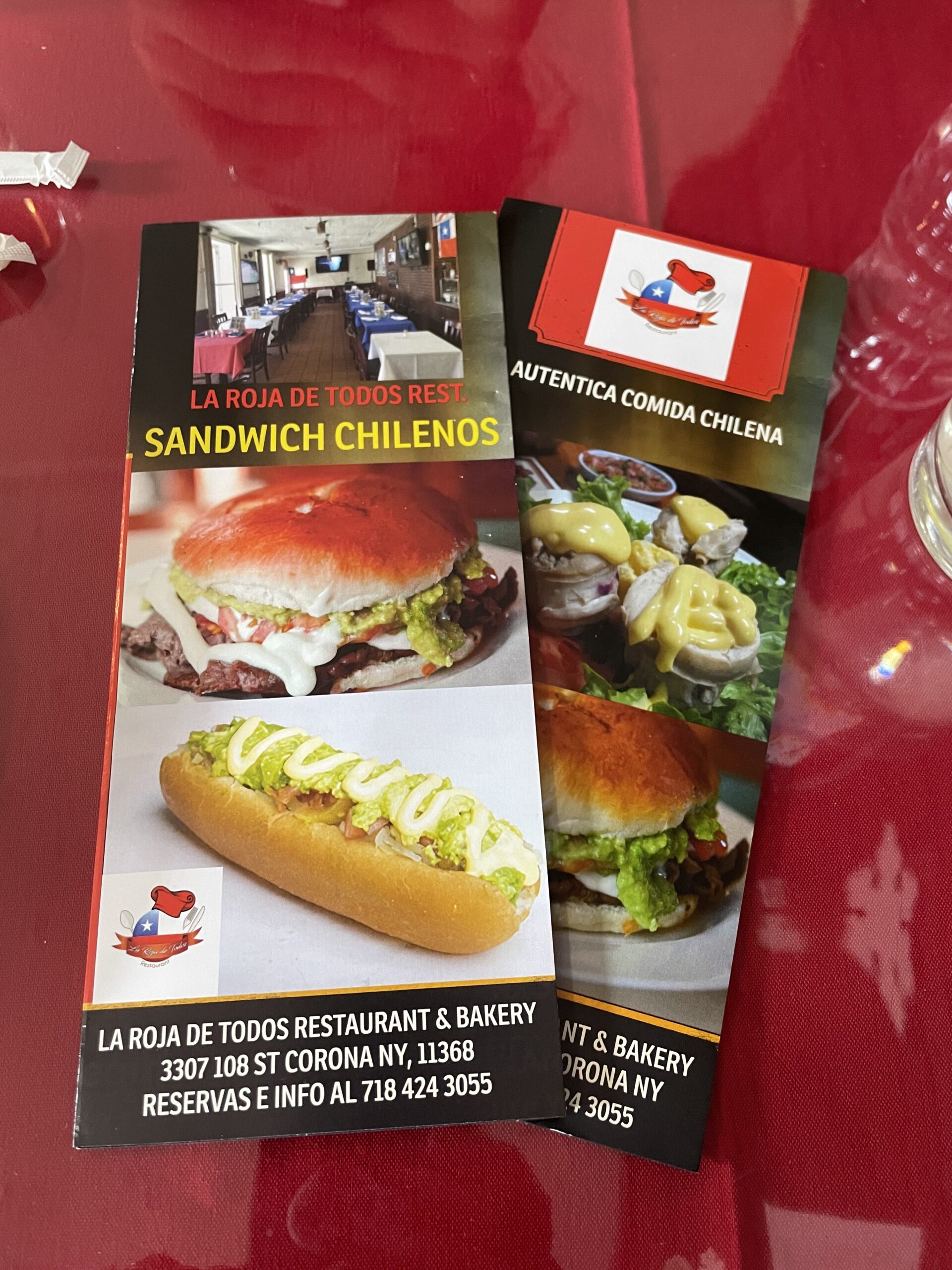 La Roja de Todos Menus with Chilean Hot Dog