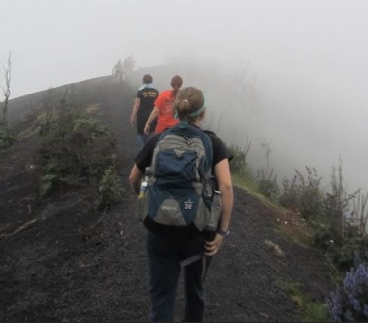 Courtney hiking up Volcano Pacaya outside of Guatemala City